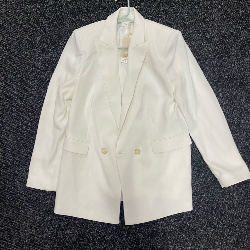 Mango Jackets & Coats | Mango White Suit Blazer L | Color: White | Size: Large